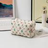 Bolsa de Cosméticos de Flores de Viagem Pequeno Armazenamento Floral Portátil Acolchoado de Algodão Ins Washery Bolsa de Armazenamento de Cosméticos