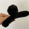 Coreano Outono e Inverno Novo Clipe Peludo Grande Quente Voltar Cabeça Disco Hairpin Imitação Coelho Cabelo Grab Shark Clip para Mulheres