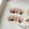 [Colección de Navidad] Nuevas Uñas Portátiles Hechas a Mano para Fiestas y Año Nuevo Uñas Postizas al por Mayor Modelos de Otoño e Invierno para Blanquear