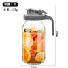 Frasco de Vidrio tipo Mason para Exportación, Jarra de Leche Espesa, Cafetera para Cold Brew, Jarra de Vidrio para Agua Fría con Escala, Jarra de Jugo de Gran Capacidad