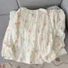 [Manyangge] Pijama de urso azul suave com bolinhas estilo coreano para atacado, calça de manga comprida, roupa de casa feminina, adequado para primavera e outono, pode ser usado como roupa externa