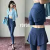 Conjunto deportivo de dos piezas para mujer, secado rápido, cintura alta, control de abdomen, shorts anti-exposición combinados con pantalones largos ajustados para fitness y correr