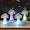 2025 Novo Anjinho Luminoso de LED Ornamento de Mesa Cristal de Imitação Luz Noturna Decoração de Natal Anjo Pequena Lâmpada de Vento