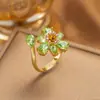 Anillo de Zirconia Micropavimentada Nuevo Transfronterizo Celebridad de Internet para Mujer, Anillo de Dedo Índice de Lujo Ligero de Moda de Gama Alta para Mujer con Apertura Ajustable