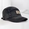 Boné de Baseball Jeans Lavado Vintage Estilo Coreano para Mulheres, Boné Versátil de Verão Bordado com Letras para Casais e Homens, Afina o Rosto