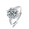 Anel de diamante ins da moda anti-real feminino anel de coração aberto de zircônia anel de casamento geração ao vivo fornecimento joias
