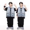 Roupas de Moda Infantil Hip-hop Conjunto de Colete Jeans Solto Retrô Fantasia de Performance de Dança Hip-hop para Meninos e Meninas