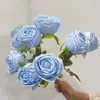 Rama única de simulación 9 rosas de concubina imperial venta al por mayor regalo del festival de la diosa lote directo florista diseño de lugar de boda flores