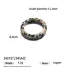 Anillo de Moda Europea y Americana Transfronterizo Lujo Ligero Gama Alta Piedra Ojo de Tigre Malaquita Anillo de Piedra Natural Ágata Banda Lisa para Mujer