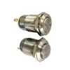Interruptor de Botón Pulsador Metálico 12MM Sin Luz Metal Autorestableciente