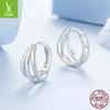 Charm plateado plata esterlina 925 chapado en platino multicapa hebilla para la oreja para mujer exquisitos aretes de personalidad Joker únicos europeos y americanos al por mayor