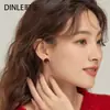 Pendientes de botón de plata de ley S925 con perla color vino tinto, nuevo estilo Otoño e Invierno para mujer con un toque de alta gama, pendientes color vino tinto para el año de nacimiento