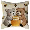 Funda de Almohada de Pascua de Animales Lindos, Funda para Cojín de Sofá con Bordado de Imitación de Conejo, Decoración de Pascua