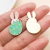 Huevo de Pascua Conejo Zanahoria Gota de Aceite Colgante de Aleación Accesorios para Joyería DIY Pulsera Collar Llavero Encanto