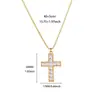 Collar con Colgante de Cruz Simple Clásico Europeo y Americano para Mujer Cadena para Clavícula de Acero Inoxidable que Conserva el Color Microincrustado con Circonita Diamante Completo