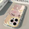 Garota Linda Tímida Adequada para Iphone17Promax Case de Telefone Espelho Creme Óleo 16 Novo 15 Desenho Animado 14 Peças