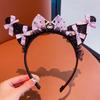 Diadema Infantil Adorable Headwear Sanrio Exquisito Lazo de Malla Lámpara de Cinturón Luminosa Orejas de Conejo Súper Lindas Accesorios para el Cabello de Perla
