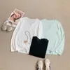 Camiseta de manga larga ligera, autoenfriable, con cuello en V simple, protección solar, casual, versátil, holgada, transpirable, top de moda
