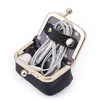 Cartera compacta para monedas de mujer, Billetera para monedas de cuero de primera capa, Mini bolsa pequeña para objetos y cosméticos, Bolso para joyas de cuero genuino, Cartera de mujer