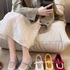 Zapatos de Salón Bajos con Tacón Oculto Estilo Francés para Mujer, Nuevo Modelo Primavera/Verano 2026, Adecuados para Combinar con Vestidos, Zapatos Mary Jane, Suaves Zapatos de Ballet