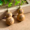 Acessórios DIY Escultura em Madeira de Pessegueiro Antiga Tesouro da Riqueza Cabaça, Novo Estilo Chinês Pingente Chaveiro da Fortuna, Charme de Bolsa