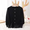 Cardigans Infantis de Gola Redonda para Meninos e Meninas, Camisas Pequenas Estilosas para Outono e Inverno, Casacos de Tricô, Tops Macios e Amigáveis à Pele