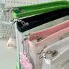 Bolsa de Armazenamento Transparente A6 de Sarja Portátil, Adesivos de Cartão Pequenos, Armazenamento de Material para Caderno, Doce Morandi
