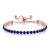 Pulsera ajustable de diamantes completos Popular en Europa y Estados Unidos Zircón redondo de 4 mm Fila única de cristal Joyería de piedra natal transfronteriza para mujer Venta al por mayor