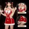 Boneca Amor Roupas Natal Cosplay Uniforme Veludo Camisola Noite Role-Playing Lingerie Sexy Camisola de Ano Novo