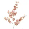 Flor Simulada Redonda Eucalipto Hoja de Dinero Flor Falsa Cinta Manzana 3D Eucalipto Planta Simulada Material de Hoja de Gama Alta