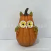 Decoración Creativa Transfronteriza de Búho Calabaza para Halloween Estatua de Animal Atmósfera Festiva Adorno Decorativo
