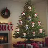 Decoraciones navideñas transfronterizas 2D planas de acrílico pequeños colgantes animales con gorros de Santa adornos festivos
