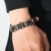 Pulsera Punk Calavera Europea y Americana de Cuero PU para Hombre, Pulsera Retro de Aleación, Adornos de Cuero de Moda Transfronteriza, Venta al por Mayor