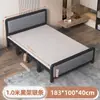 Cama individual plegable para uso doméstico en el dormitorio, simple y reforzada, ideal para descansos de almuerzo y siestas en la oficina, cama de tablero duro para dormitorio, cama de hierro forjado