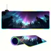 Mouse Pad Aurora da Islândia Personalizado Especial FPS Luminoso para Mesa RGB E-Sports Jogo Tamanho Grande Tapete de Computador