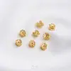 Color Oro Real 14K Conserva el Color Calado Flor Doble Cara Bandeja Pulsera DIY Collar Accesorios de Joyería Materiales Hechos a Mano