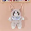 Mochila de Felpa Gato Ragdoll Modelo Nuevo Transfronterizo Bolso de Hombro de Felpa de Gato Realista Mochila Cruzada Femenina