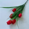 Buquê de Flores Artificiais Tulipa Quente Transfronteiriça Pequena Flor de Tulipa Floresta Holandesa Jardim Comércio Exterior Decorativa Flor Falsa