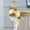 Nuevos tiradores de puerta florales versátiles para respaldo de silla de boda al aire libre, decoraciones florales para escaleras, decoraciones para coche de boda en la iglesia y accesorios florales artificiales.