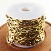 Aço Inoxidável 18K Fivela Quadrada com Linha Cruzada Corrente Não Soldada Elo de Corrente Plano em Forma de O Elo Corrente de Correspondência para Colar DIY Bolsa