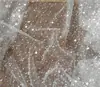 Tejido de Malla con Lentejuelas y Cuentas de Alta Resistencia Encriptado Vestido de Novia Vestido de Noche Tejido para Ropa Ancho de 1.5 Metros Tela de Encaje para Manualidades