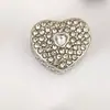 Venta Caliente Joyería Panjia acero inoxidable cuentas de agujero grande corazón de diamante completo cuentas de flor pulsera DIY con cuentas al por mayor