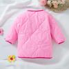 Ropa nueva para niñas de cuello redondo y manga larga, color sólido, combinable con todo, acolchada de algodón, otoño e invierno, ropa para niños, chaqueta casual tejida gruesa y cálida