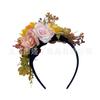Cross-border atacado nova tiara de flor artificial personalizada headband foto adereços performance festa criativa cocar de flores