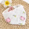 Toalla de Saliva para Bebé Clase a Babero de Gasa Toalla Triangular Estampada con Dibujos Animados Ocho Capas Engrosadas Babero para Bebé Recién Nacido