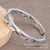 Pulsera de Plata 999 Tejida para Pareja para Hombre y Mujer Pulsera de Plata Tailandesa Torcida con Abertura Pulsera Vintage Personalizada