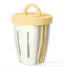 Taza Azul para Desayuno y Ensalada de Frutas con Tenedor para Picnic, de Aspecto Elegante y Casual, con Doble Capa Drenante