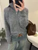Suéter de Tricô Cardigan Jaqueta com Zíper Espesso de Alta Qualidade Feminino Outono 2025 Novo Top de Início de Outono para Outono e Inverno