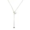 Lujo Ligero Diseño de Nicho Collar Largo de Perlas Dravable Estilo Fresco para Mujer Simple Elegante Versátil Cadena de Lana