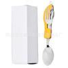 Cubiertos combinados multifuncionales para exteriores de acero inoxidable de fábrica, directos, para camping, plegables y desmontables, cuchillo, tenedor y cuchara